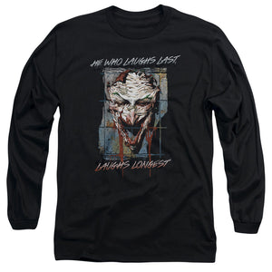AN OFFCIALLY LICENSED BATMAN JUST FOR LAUGHS MEN'S LONG SLEEVE T-SHIRT BLACK