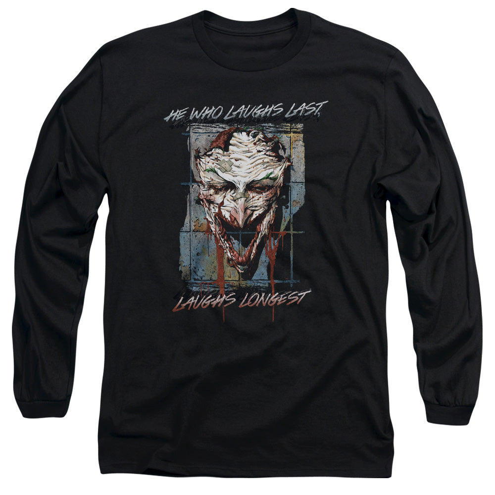 AN OFFCIALLY LICENSED BATMAN JUST FOR LAUGHS MEN'S LONG SLEEVE T-SHIRT BLACK