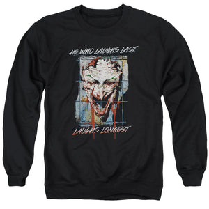 AN OFFCIALLY LICENSED BATMAN JUST FOR LAUGHS ADULT UNISEX CREWNECK SWEATSHIRT BLACK