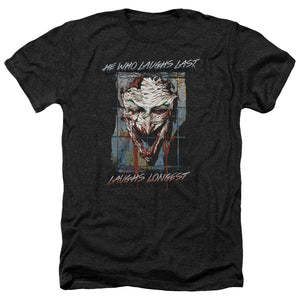 AN OFFCIALLY LICENSED BATMAN JUST FOR LAUGHS MEN'S HEATHER T-SHIRT CHARCOAL