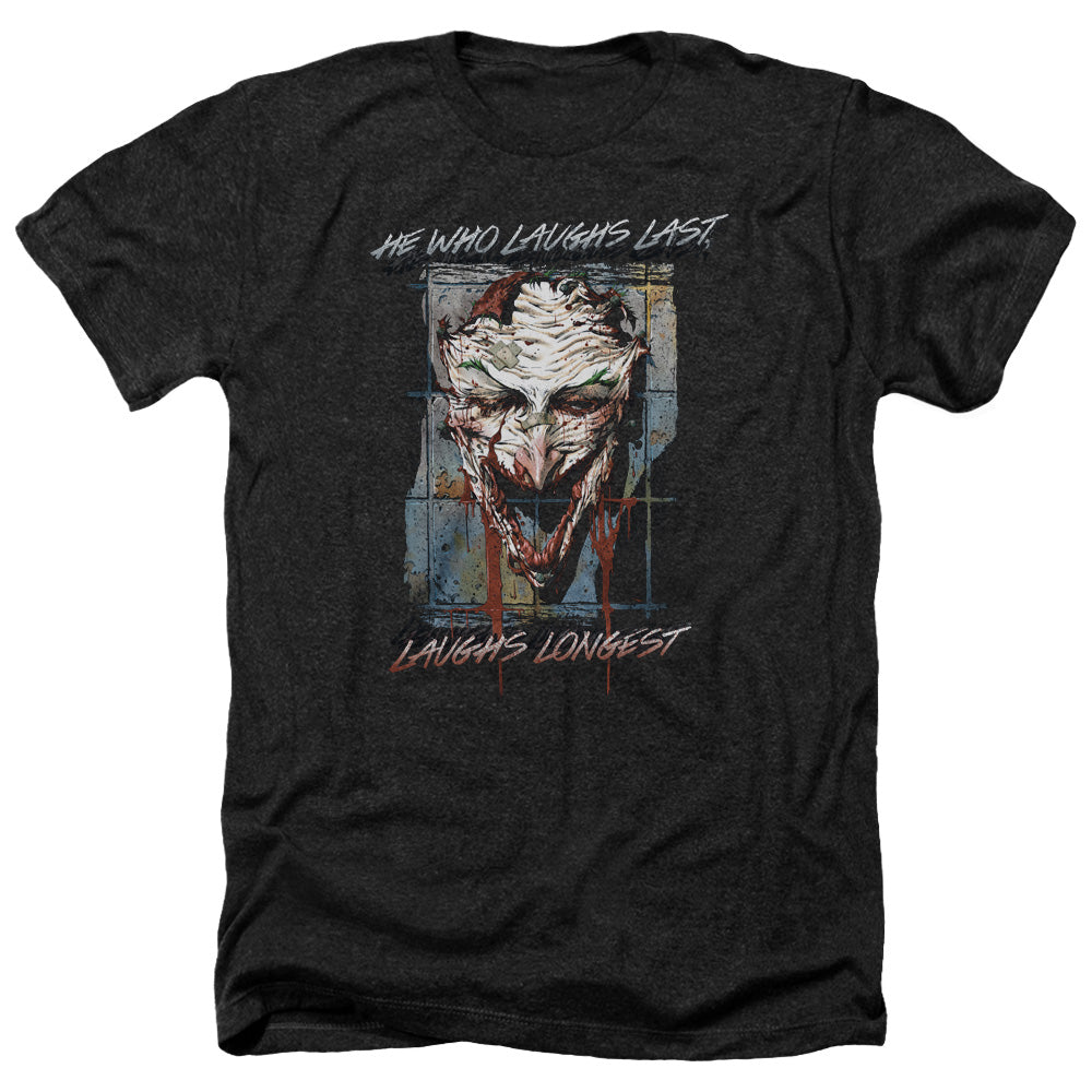 AN OFFCIALLY LICENSED BATMAN JUST FOR LAUGHS MEN'S HEATHER T-SHIRT CHARCOAL