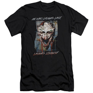 AN OFFCIALLY LICENSED BATMAN JUST FOR LAUGHS MEN'S PREMIUM SLIM FIT T-SHIRT BLACK