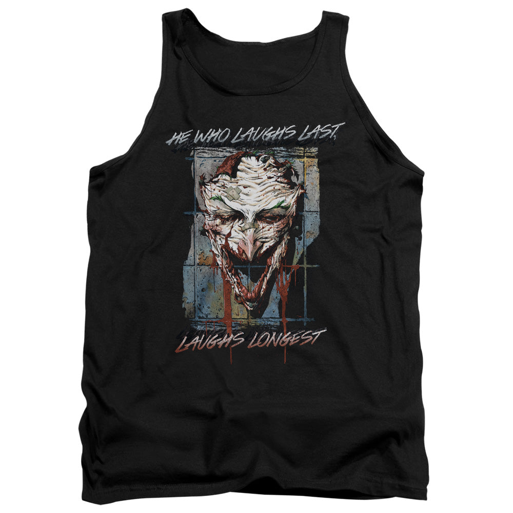 AN OFFCIALLY LICENSED BATMAN JUST FOR LAUGHS ADULT UNISEX TANK TOP BLACK