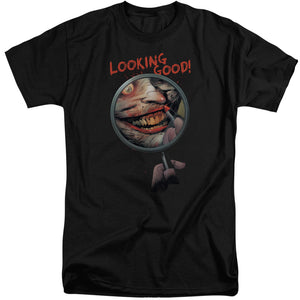 AN OFFCIALLY LICENSED BATMAN LOOKING GOOD MEN'S TALL FIT T-SHIRT BLACK