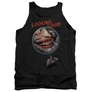 AN OFFCIALLY LICENSED BATMAN LOOKING GOOD ADULT UNISEX TANK TOP BLACK