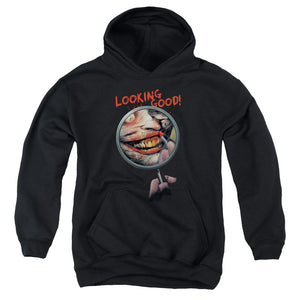 AN OFFCIALLY LICENSED BATMAN LOOKING GOOD YOUTH HOODIE BLACK