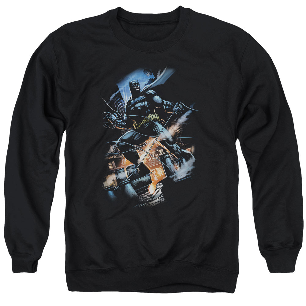AN OFFCIALLY LICENSED BATMAN GOTHAM KNIGHT ADULT UNISEX CREWNECK SWEATSHIRT BLACK