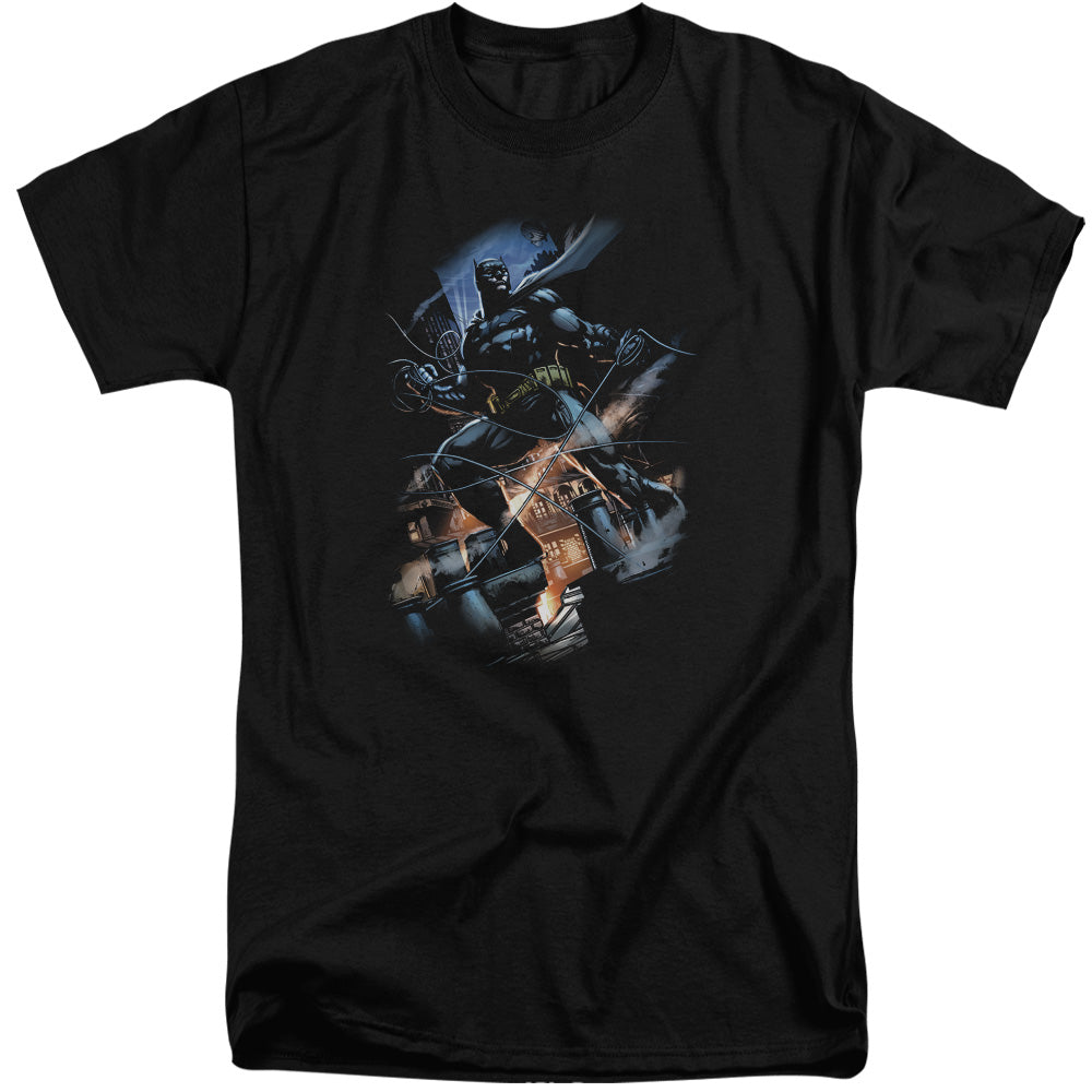 AN OFFCIALLY LICENSED BATMAN GOTHAM KNIGHT MEN'S TALL FIT T-SHIRT BLACK