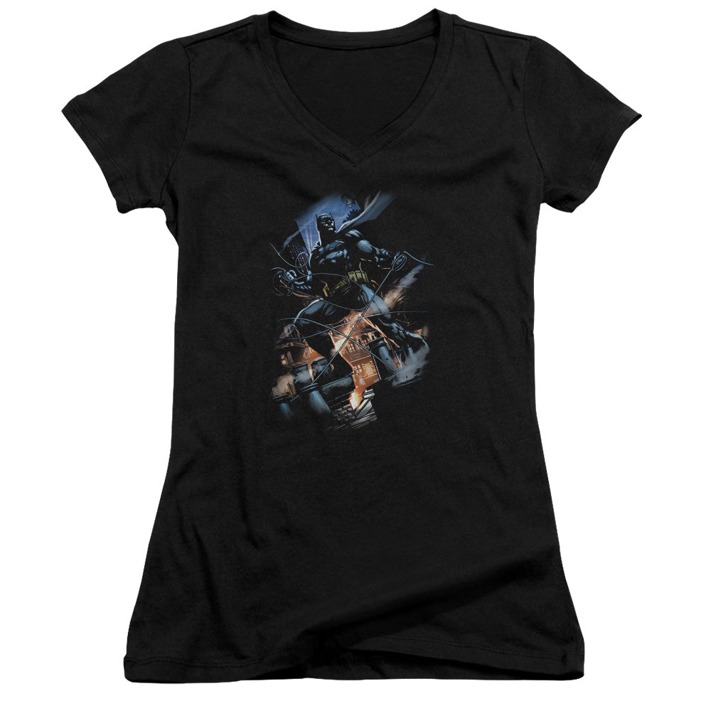 Batman Gotham Knight Licensed Women's T-Shirt Juniors V-Neck SM