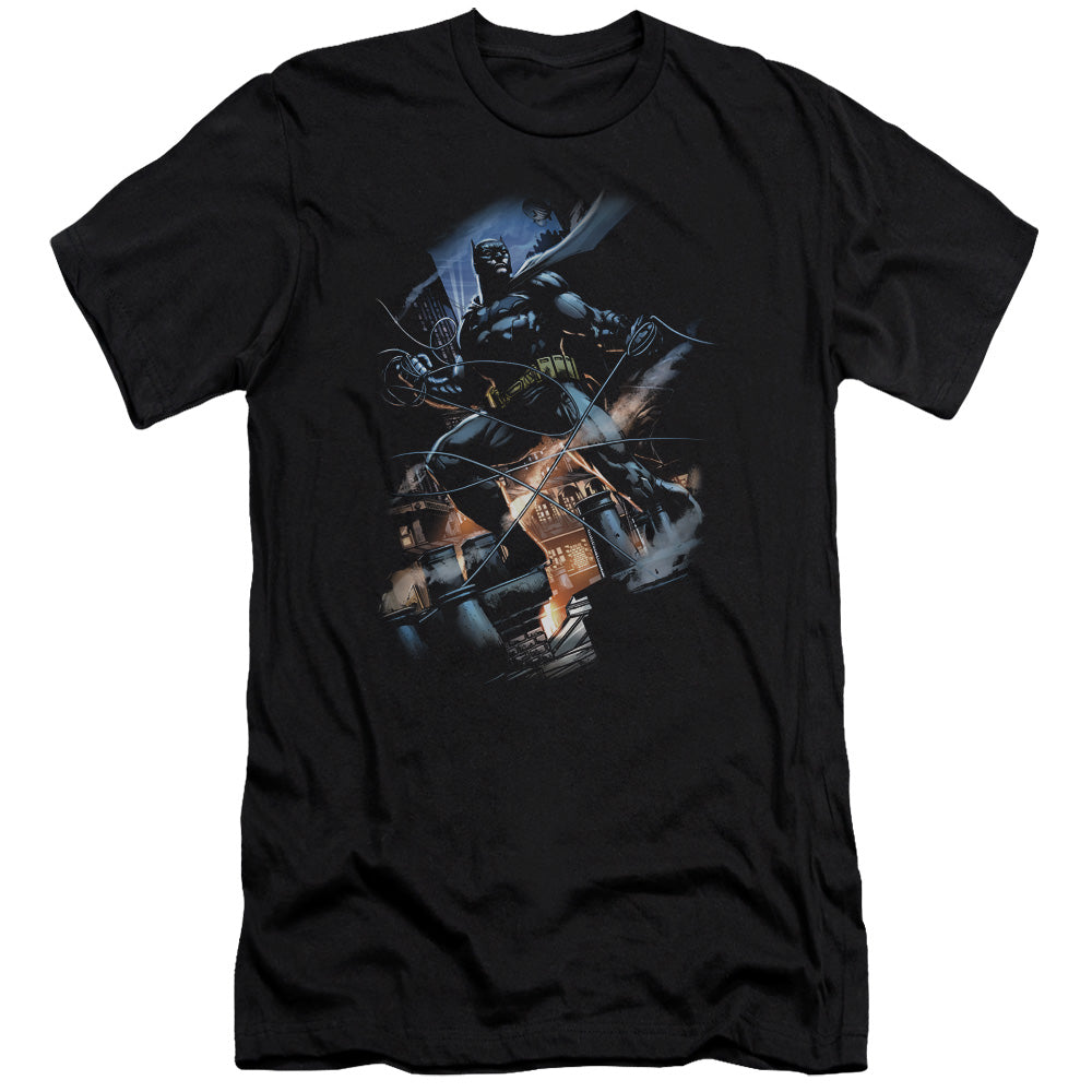 AN OFFCIALLY LICENSED BATMAN GOTHAM KNIGHT MEN'S PREMIUM SLIM FIT T-SHIRT BLACK