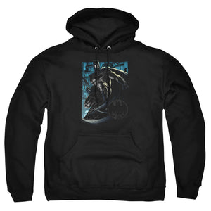 AN OFFCIALLY LICENSED BATMAN KNIGHT FALLS IN GOTHAM ADULT UNISEX PULLOVER HOODIE BLACK