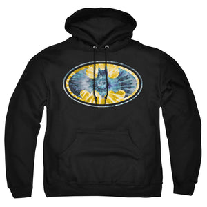AN OFFCIALLY LICENSED BATMAN TIE DYE 3 ADULT UNISEX PULLOVER HOODIE BLACK