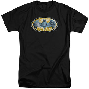 AN OFFCIALLY LICENSED BATMAN TIE DYE 3 MEN'S TALL FIT T-SHIRT BLACK
