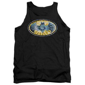 AN OFFCIALLY LICENSED BATMAN TIE DYE 3 ADULT UNISEX TANK TOP BLACK