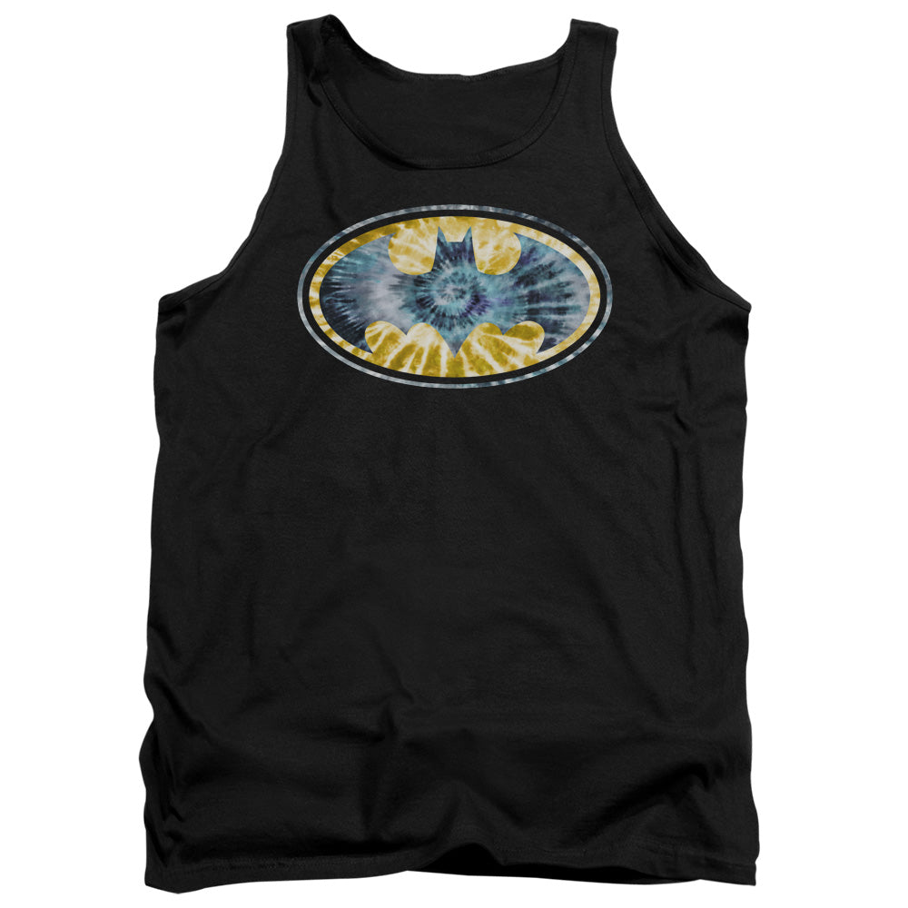 AN OFFCIALLY LICENSED BATMAN TIE DYE 3 ADULT UNISEX TANK TOP BLACK