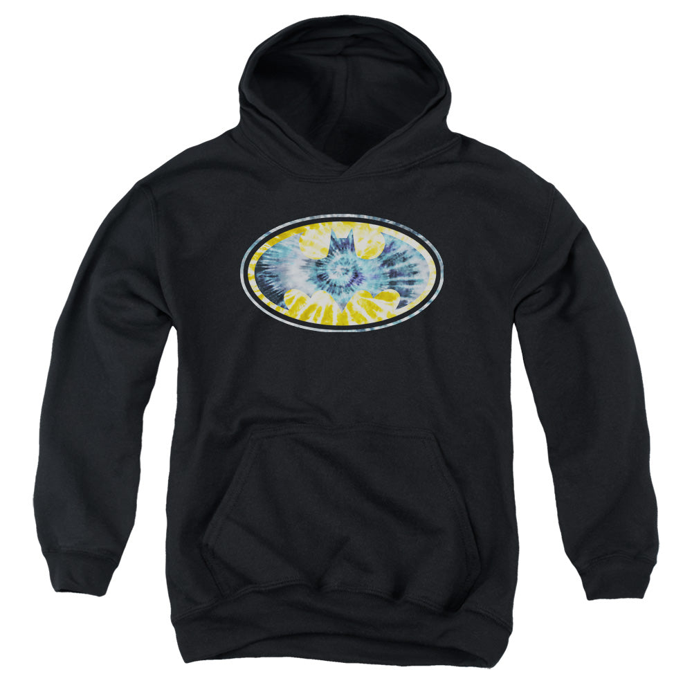 AN OFFCIALLY LICENSED BATMAN TIE DYE 3 YOUTH HOODIE BLACK