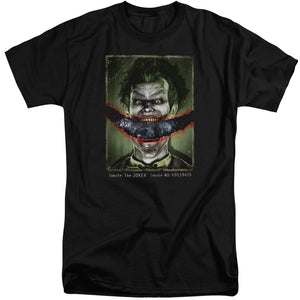 AN OFFCIALLY LICENSED BATMAN AA SPLIT LIP MEN'S TALL FIT T-SHIRT BLACK