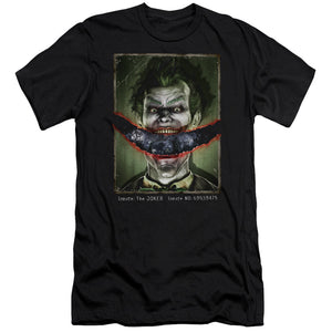 AN OFFCIALLY LICENSED BATMAN AA SPLIT LIP MEN'S PREMIUM SLIM FIT T-SHIRT BLACK