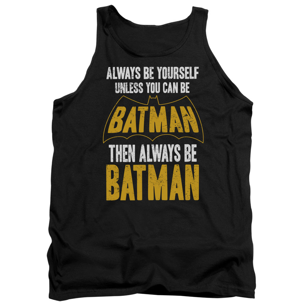 AN OFFCIALLY LICENSED BATMAN BE BATMAN ADULT UNISEX TANK TOP BLACK