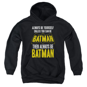 AN OFFCIALLY LICENSED BATMAN BE BATMAN YOUTH HOODIE BLACK