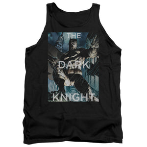 AN OFFCIALLY LICENSED BATMAN FIGHTING THE STORM ADULT UNISEX TANK TOP BLACK