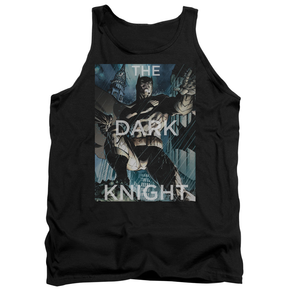 AN OFFCIALLY LICENSED BATMAN FIGHTING THE STORM ADULT UNISEX TANK TOP BLACK