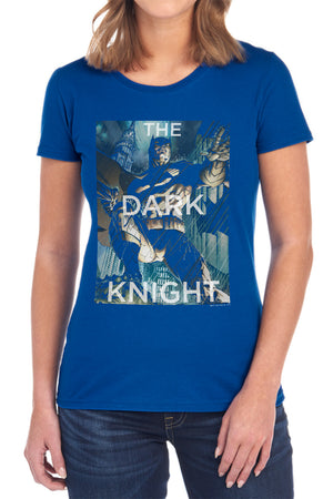 AN OFFCIALLY LICENSED BATMAN FIGHTING THE STORM WOMEN'S REGULAR FIT T-SHIRT BLACK