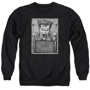 AN OFFCIALLY LICENSED BATMAN JOKER INMATE ADULT UNISEX CREWNECK SWEATSHIRT BLACK