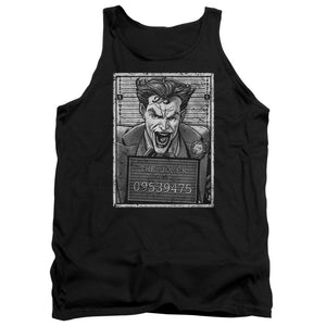 AN OFFCIALLY LICENSED BATMAN JOKER INMATE ADULT UNISEX TANK TOP BLACK