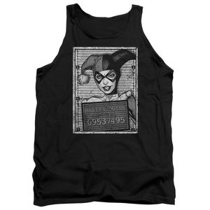 AN OFFCIALLY LICENSED BATMAN HARLEY INMATE ADULT UNISEX TANK TOP BLACK