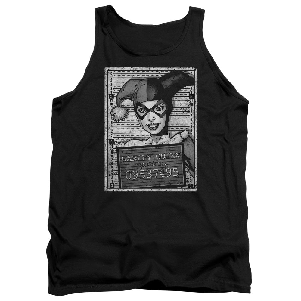 AN OFFCIALLY LICENSED BATMAN HARLEY INMATE ADULT UNISEX TANK TOP BLACK