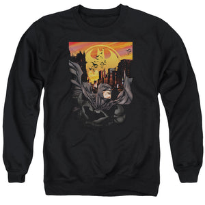 AN OFFCIALLY LICENSED BATMAN ALWAYS ON CALL ADULT UNISEX CREWNECK SWEATSHIRT BLACK