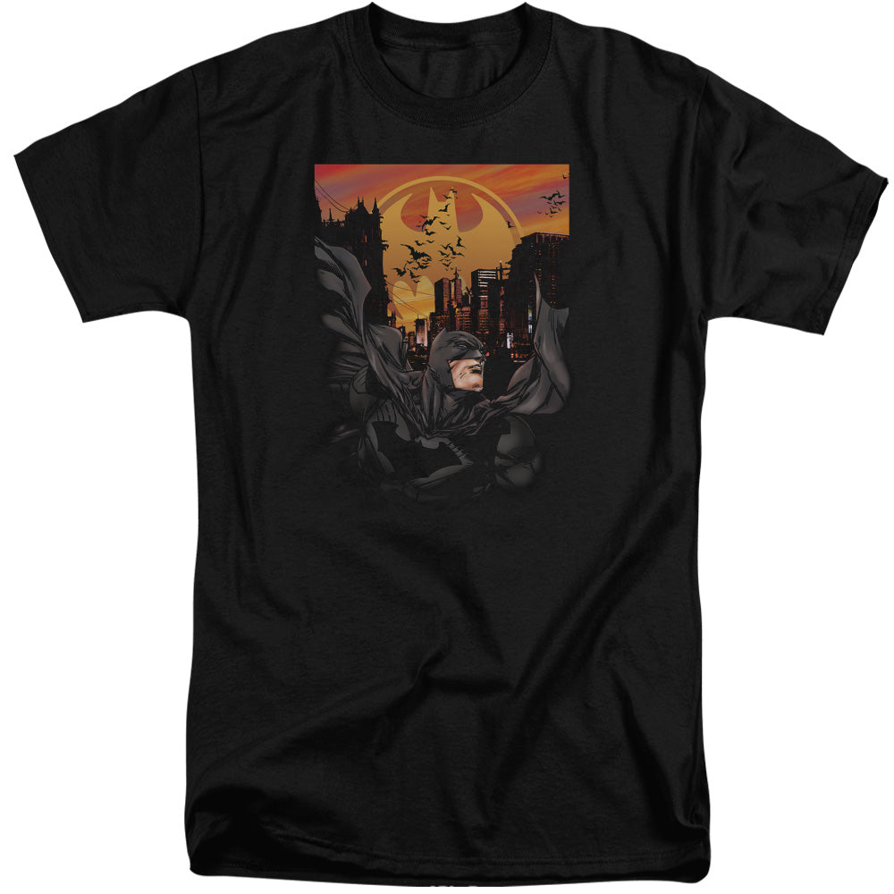AN OFFCIALLY LICENSED BATMAN ALWAYS ON CALL MEN'S TALL FIT T-SHIRT BLACK
