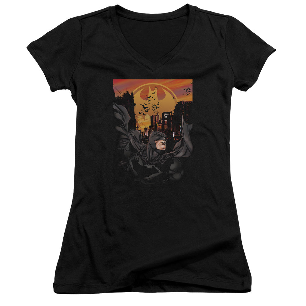 Batman Always On Call Licensed Women's T-Shirt Juniors V-Neck SM