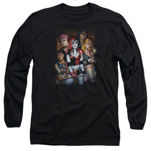 AN OFFCIALLY LICENSED BATMAN BAD GIRLS MEN'S LONG SLEEVE T-SHIRT BLACK