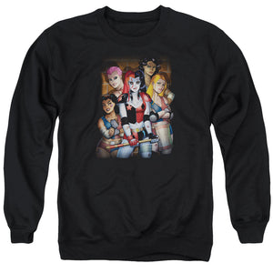 AN OFFCIALLY LICENSED BATMAN BAD GIRLS ADULT UNISEX CREWNECK SWEATSHIRT BLACK