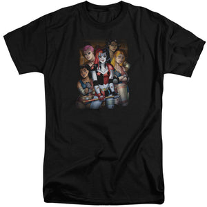 AN OFFCIALLY LICENSED BATMAN BAD GIRLS MEN'S TALL FIT T-SHIRT BLACK