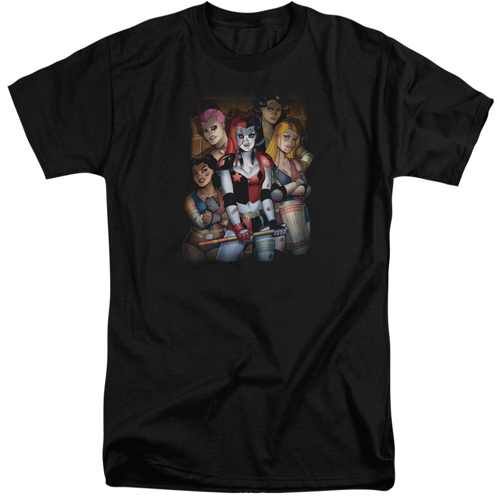 AN OFFCIALLY LICENSED BATMAN BAD GIRLS MEN'S TALL FIT T-SHIRT BLACK