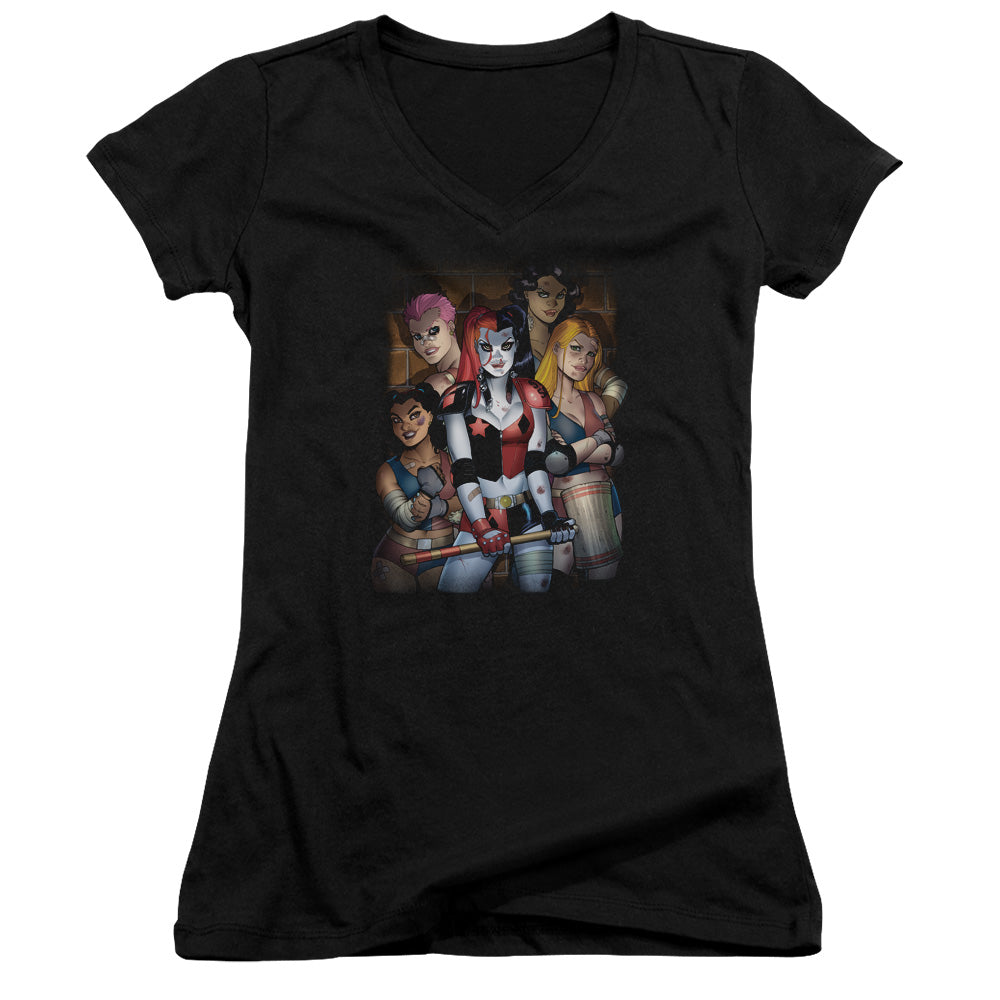Batman Bad Girls Licensed Women's T-Shirt Juniors V-Neck SM