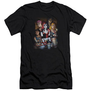 AN OFFCIALLY LICENSED BATMAN BAD GIRLS MEN'S PREMIUM SLIM FIT T-SHIRT BLACK