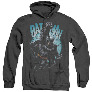 AN OFFCIALLY LICENSED BATMAN MOON KNIGHT ADULT UNISEX HEATHER PULLOVER HOODIE BLACK