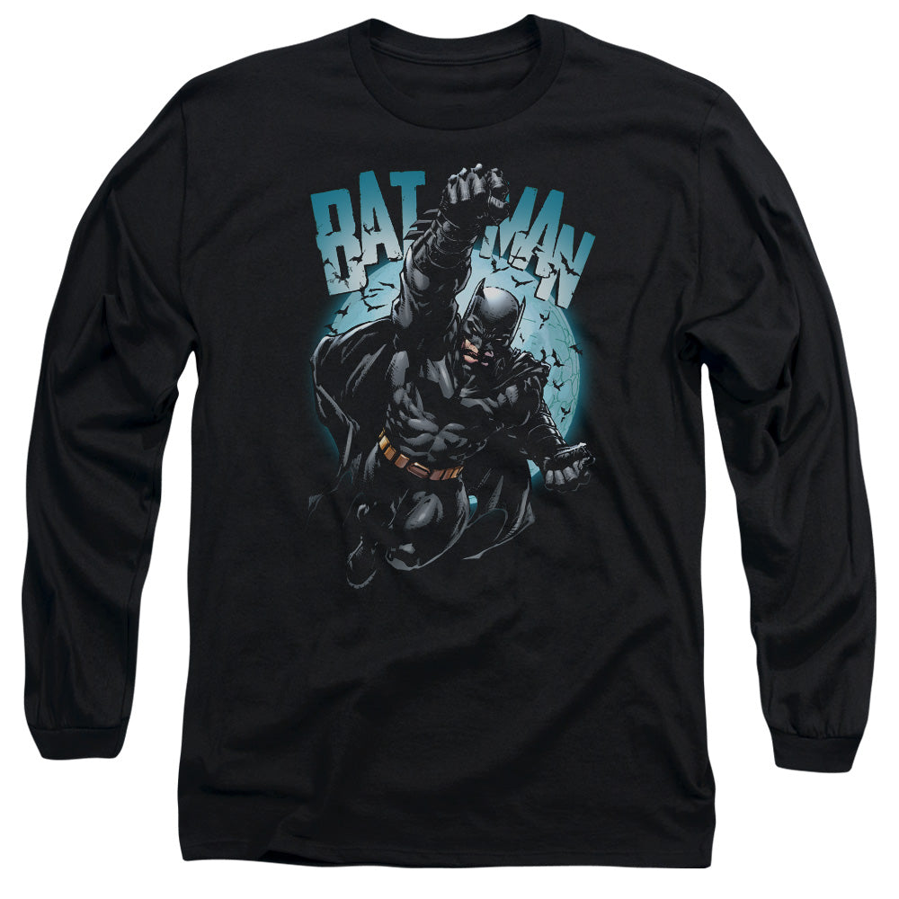 AN OFFCIALLY LICENSED BATMAN MOON KNIGHT MEN'S LONG SLEEVE T-SHIRT BLACK