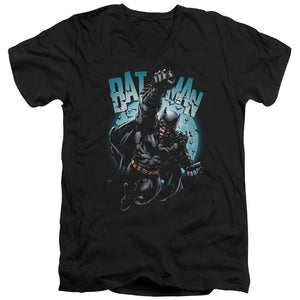 AN OFFCIALLY LICENSED BATMAN MOON KNIGHT MEN'S V-NECK T-SHIRT BLACK