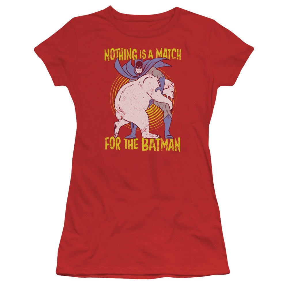 Batman Bear Wrastling Licensed Women's T-Shirt Juniors SM