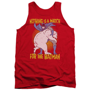 AN OFFCIALLY LICENSED BATMAN BEAR WRASTLING ADULT UNISEX TANK TOP RED