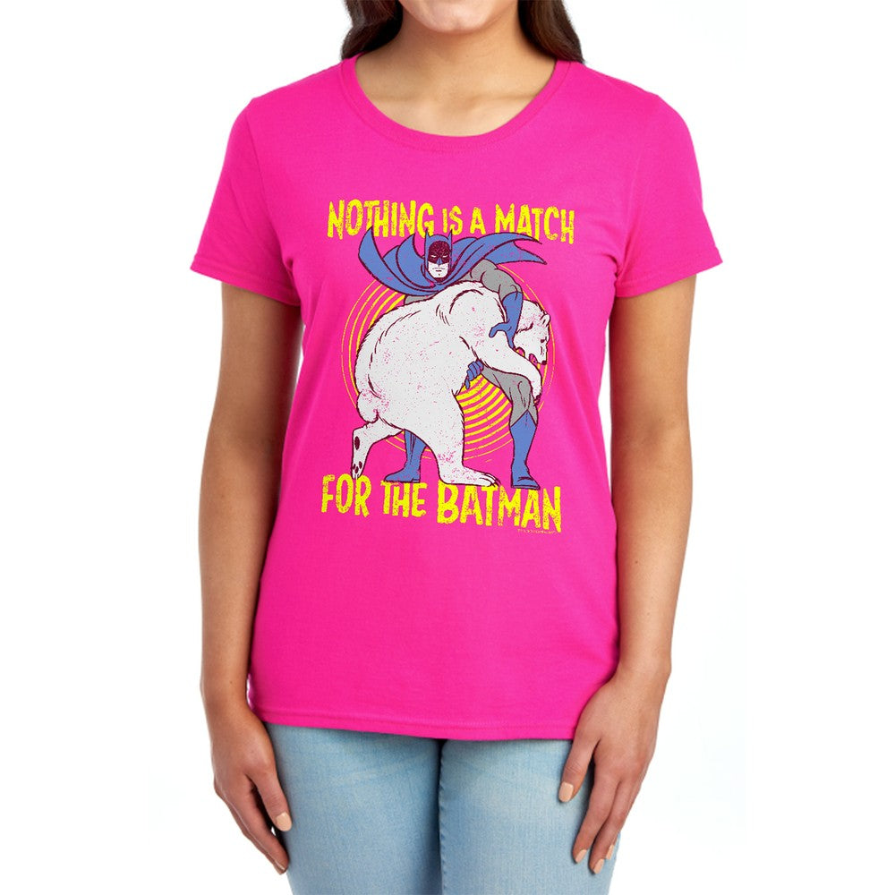 Batman Bear Wrastling Licensed Women's T-Shirt Regular Fit SM-2X