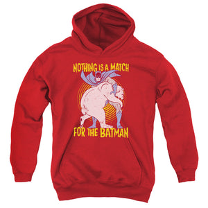 AN OFFCIALLY LICENSED BATMAN BEAR WRASTLING YOUTH HOODIE RED