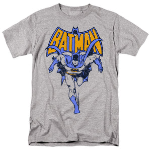 AN OFFCIALLY LICENSED BATMAN VINTAGE RUN MEN'S REGULAR FIT T-SHIRT ATHLETIC HEATHER