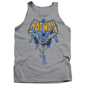 AN OFFCIALLY LICENSED BATMAN VINTAGE RUN ADULT UNISEX TANK TOP ATHLETIC HEATHER