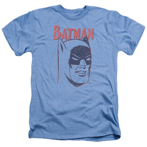 AN OFFCIALLY LICENSED BATMAN CRAYON MAN MEN'S HEATHER T-SHIRT LIGHT BLUE